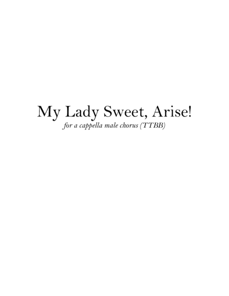 My Lady Sweet, Arise!