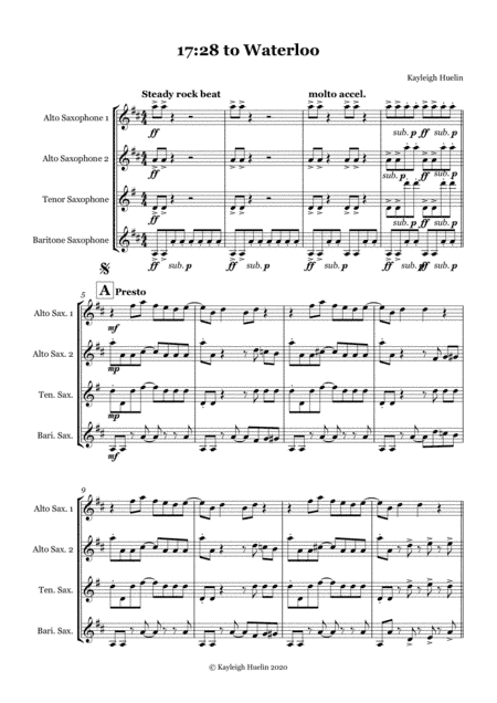 17:28 to Waterloo - Saxophone quartet (AATB)