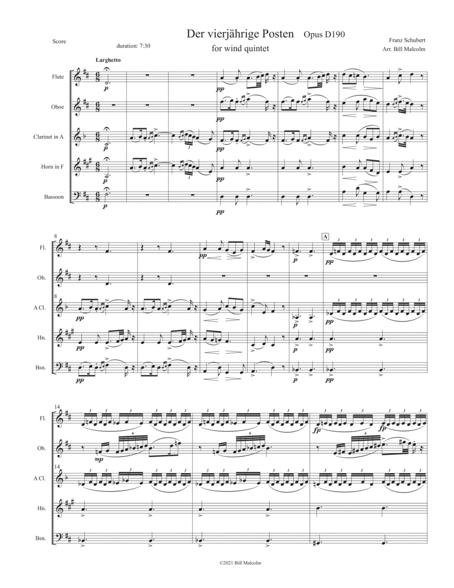 Der vierjährige Posten for wind quintet (arr. Bill Malcolm)