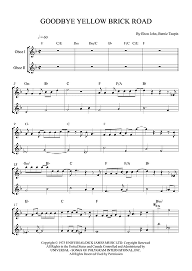 Goodbye Yellow Brick Road (arr. Alex Nunes Rodrigues)