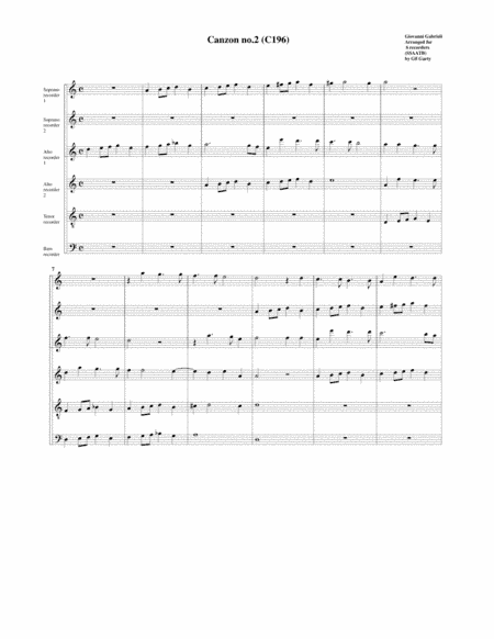 Canzon no.2 a6 (1615) (Arrangement for 6 recorders) (arr. Gil Garty)