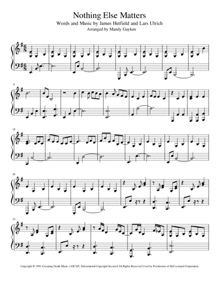 Nothing Else Matters (arr. Mandy Gayken)