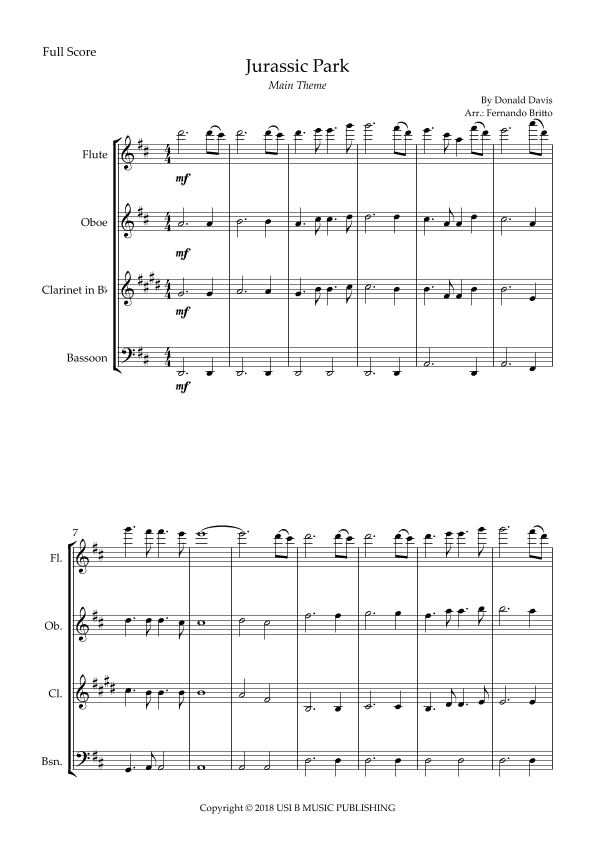 Jurassic Park Iii (arr. Fernando Britto)