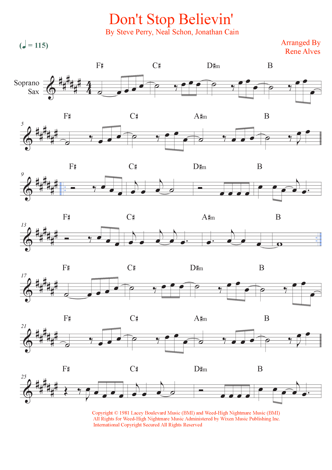 Don't Stop Believin' (arr. Rene Alves)