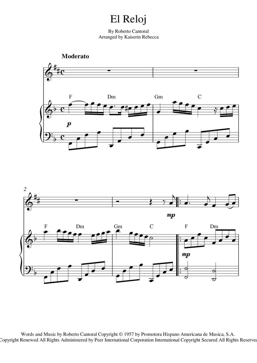 El Reloj (arr. Kaiserin Rebecca)