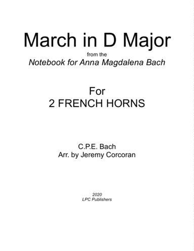 March in D Major from the Notebook for Anna Magdalena Bach (arr. Jeremy Corcoran)