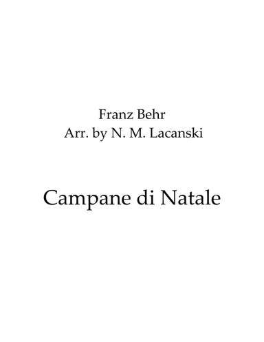 Campane di Natale (arr. Nick M Lacanski)