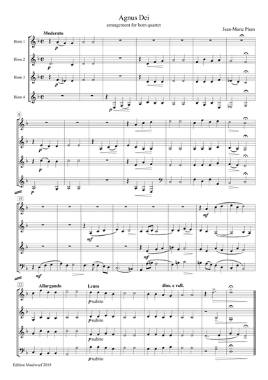 Agnus Dei (arr. Edition Maulwurf)