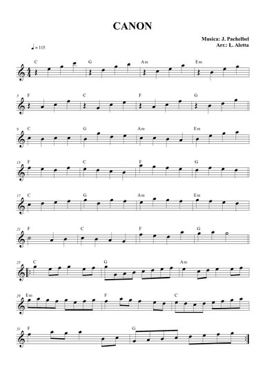 CANON (arr. Luca Aletta)