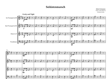 Soldatenmarsch - R. Schumann - Brass Quartet - Score and Parts (arr. Gerson Arrais)