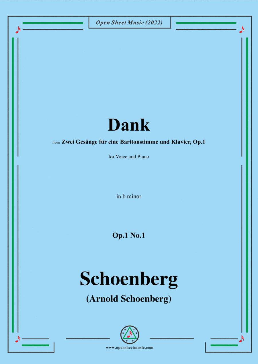 Schoenberg-Dank,in b minor,Op.1 No.1 (arr. Open Cloud)