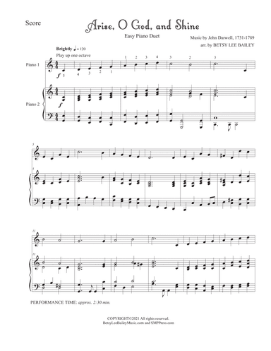 Arise, O God, and Shine Easy Piano Duet (arr. Betsy Lee Bailey)