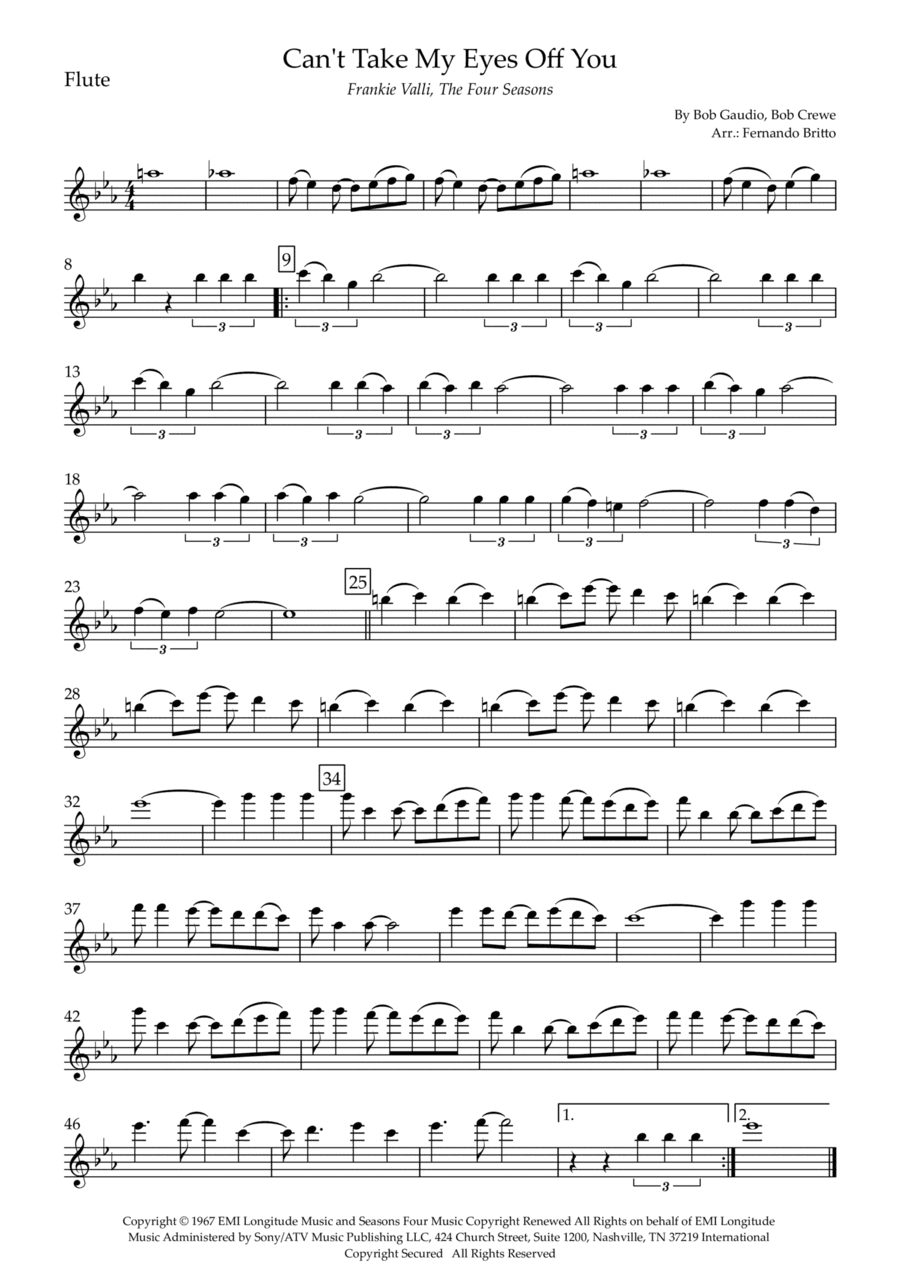 Can't Take My Eyes Off Of You (arr. Fernando Britto)