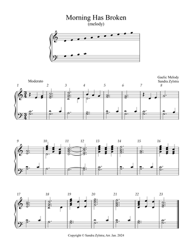 Morning Has Broken (2 octave handbells) (arr. Sandra Zylstra)