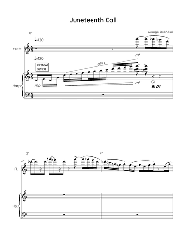 Juneteenth Call for Flute and Harp