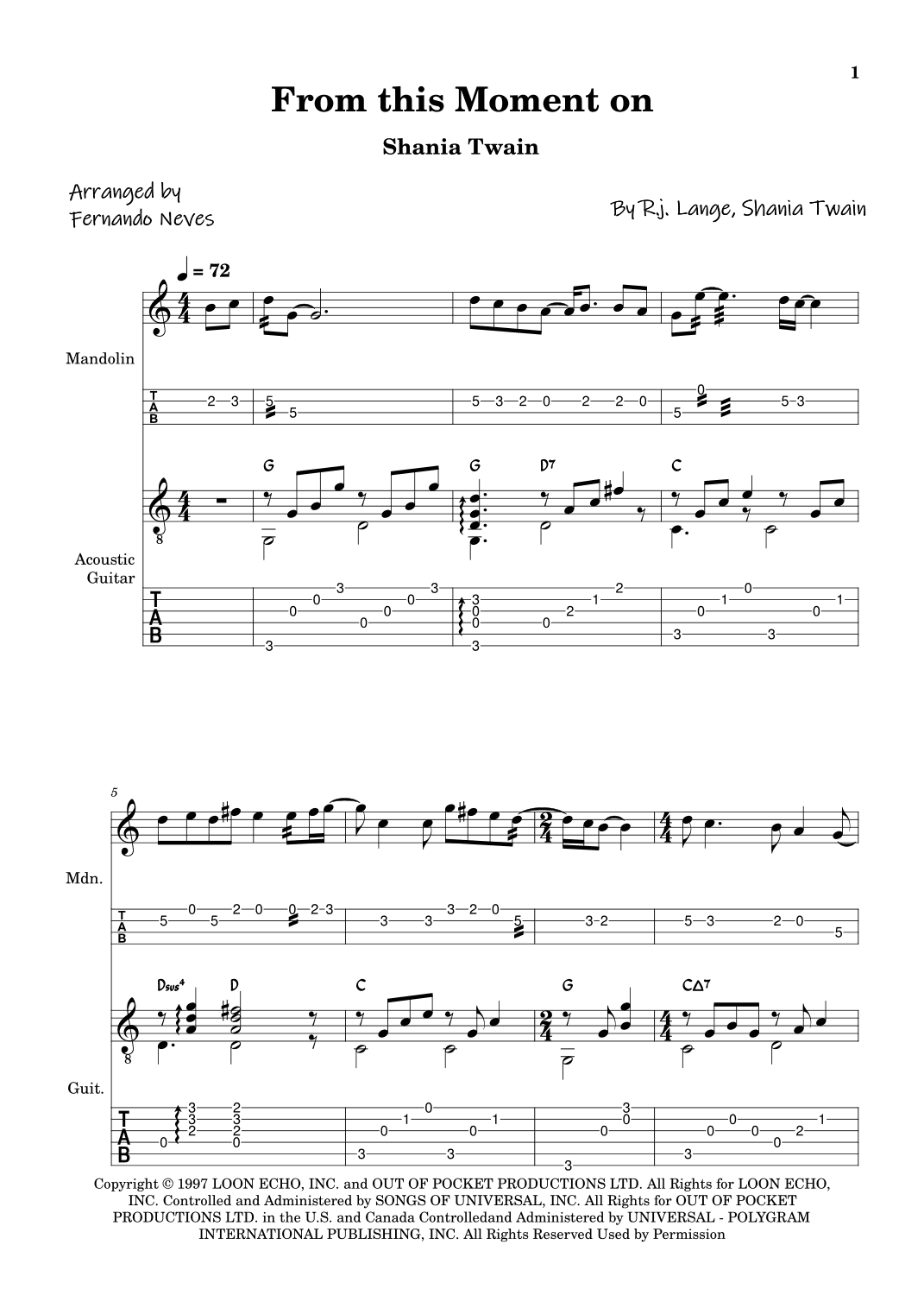 From This Moment On (arr. FERNANDO LUIZ NEVES)
