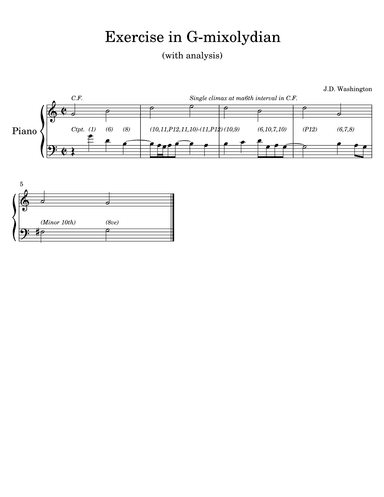 Excercise in G-mixolydian