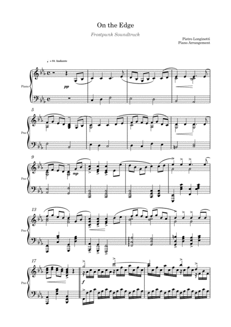 On The Edge (Frostpunk OST) -  Piano Arrangement