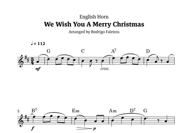 We Wish You a Merry Christmas (for solo english horn) (arr. Rodrigo Faleiros)
