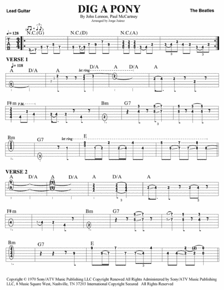 Dig A Pony (arr. Jorge Juárez)
