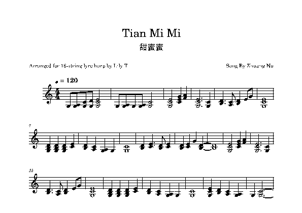 Tian Mi Mi (arr. Lily T.)