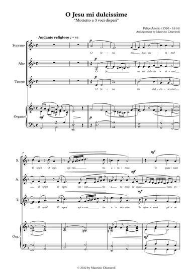 O Jesu mi dulcissime (arr. Maurizio Chiavaroli)