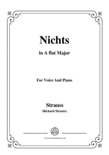 Richard Strauss-Nichts in A flat Major,for Voice and Piano (arr. MSM)