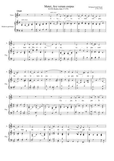 Ave Verum Corpus - Arranged for solo Medium and Low Voice (arr. Dr. Gregory Hamilton)