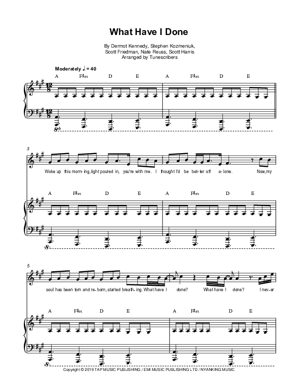What Have I Done (arr. Tunescribers)