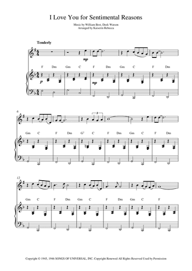 (i Love You) For Sentimental Reasons (arr. Kaiserin Rebecca)