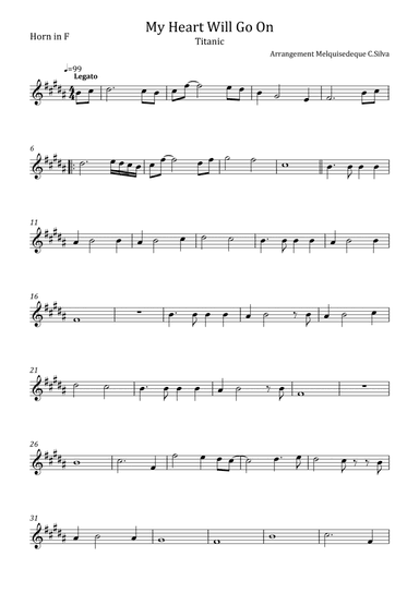 My Heart Will Go On (love Theme From 'titanic') (arr. Melquisedeque C.Silva)