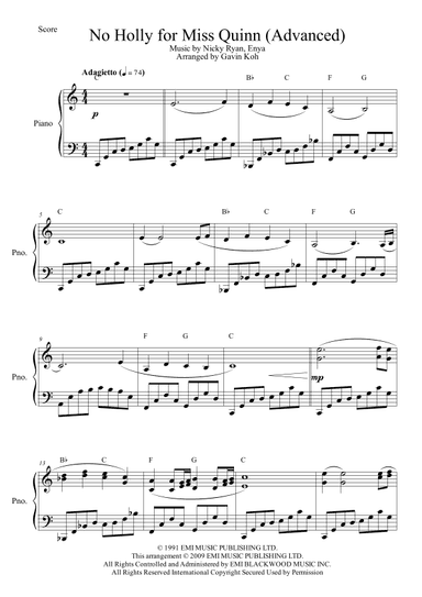 No Holly For Miss Quinn (arr. Gavin Koh)