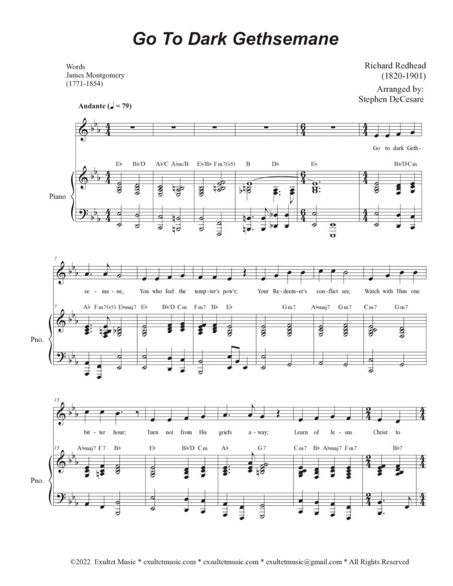 Go To Dark Gethsemane (Vocal solo) (arr. Stephen DeCesare)