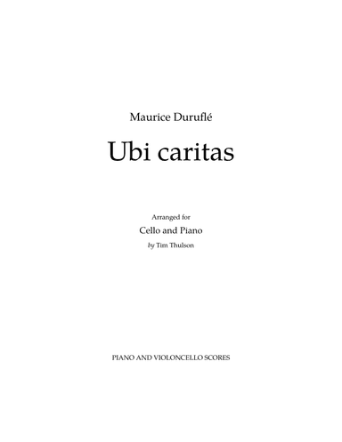Ubi Caritas (arr. Tim Thulson)