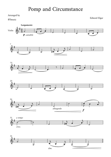Pomp and Circumstance - Edward Elgar (arr. BTmusic)