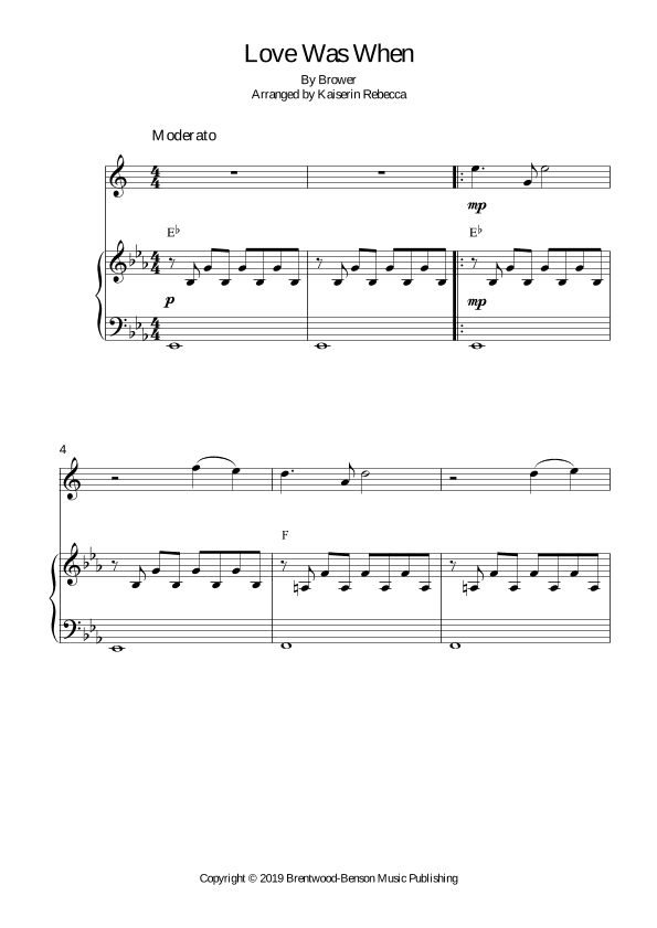 Love Was When (arr. Kaiserin Rebecca)