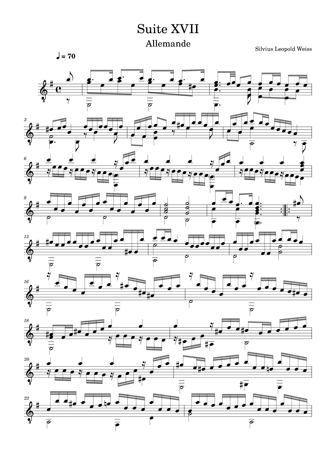 Suite 17 Allemande (arr. Benjamin Grace)