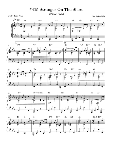 Stranger On The Shore (arr. John Fries)