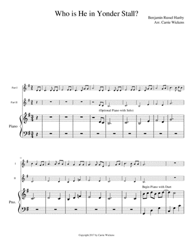 Who is He in Yonder Stall? (arr. Carrie Wickens)