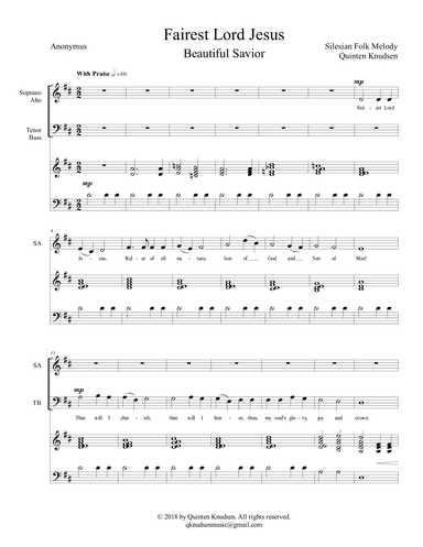 Fairest Lord Jesus (arr. Quinten Knudsen)