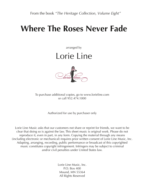 Where The Roses Never Fade (arr. Lorie Line)