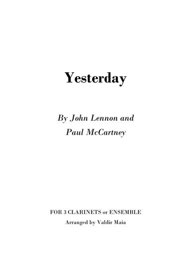 Yesterday (arr. Valdir Maia)