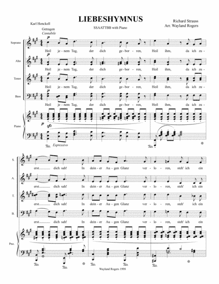 Liebeshymnus (Hymn of Love) (arr. WR Editions)