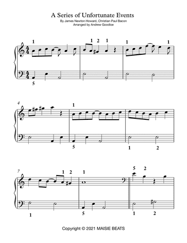A Series Of Unfortunate Events (cues) (arr. LaLaLessons.com)