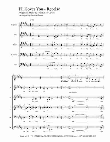I'll Cover You - Reprise (arr. Jeremy Gussin)