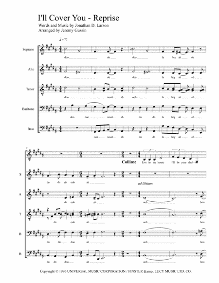 I'll Cover You - Reprise (arr. Jeremy Gussin)