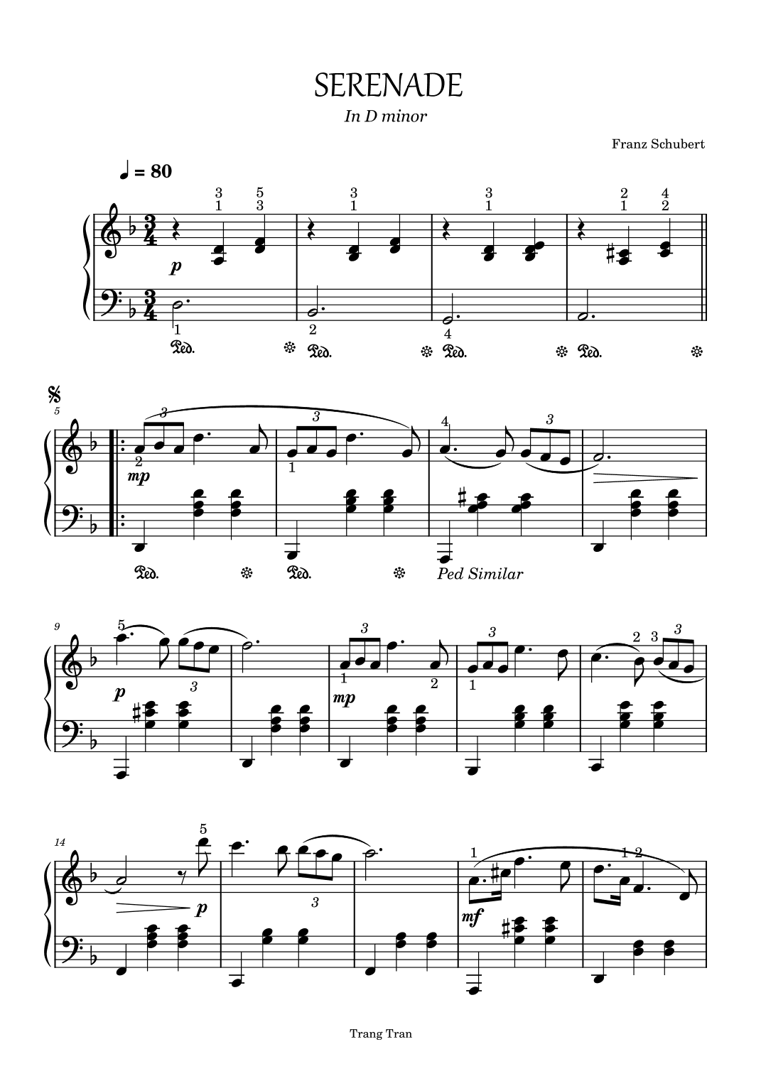 Serenade (Ständchen) (arr. Trang Tran)