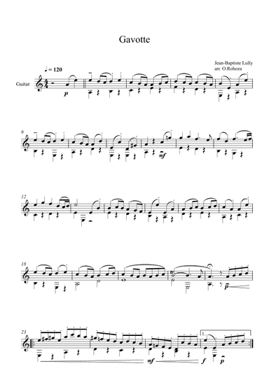 Gavotte - Jean-Baptiste Lully (Guitar) (arr. Oleksii Rohoza)