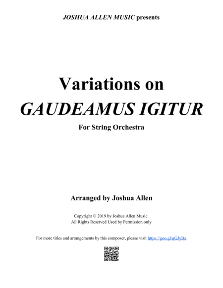 Variations on GAUDEAMUS IGITUR (arr. Joshua Allen Music)