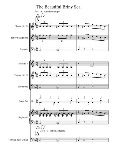 The Beautiful Briny Sea - Score Only (arr. Craig Curzon)